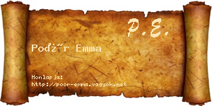 Poór Emma névjegykártya